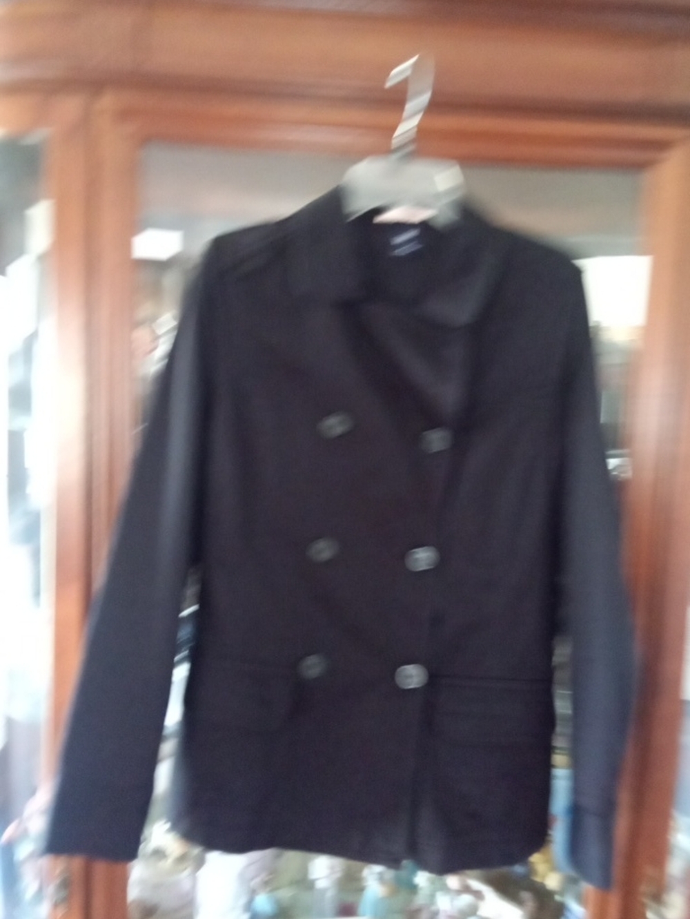 GAP Black Double-Breasted Peacoat